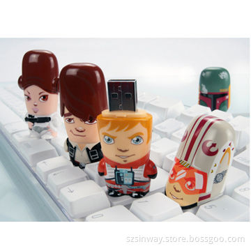 Plastic Cartoon USB Flash Drive with 1 to 32GB Memory, Free Logo and 1.1/2.0 Interface